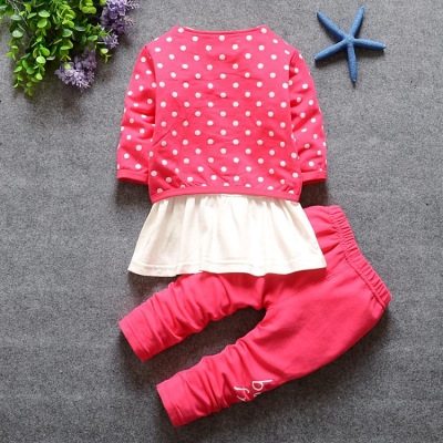High quality Children Girl Clothing Set Baby Girls Sports Dots Suit Toddler Babies Clothes Outfits Tracksuit