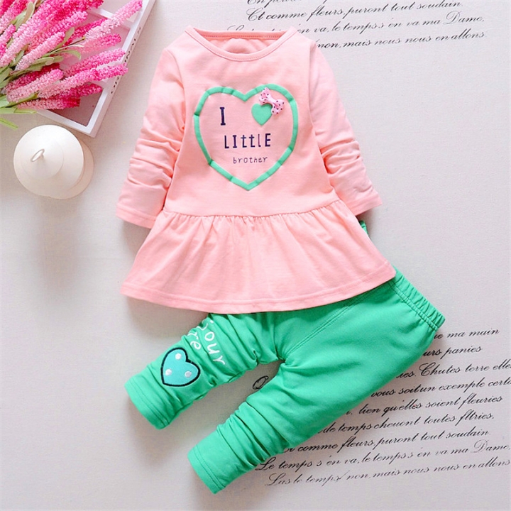 High quality Children Girl Clothing Set Baby Girls Sports Dots Suit Toddler Babies Clothes Outfits Tracksuit