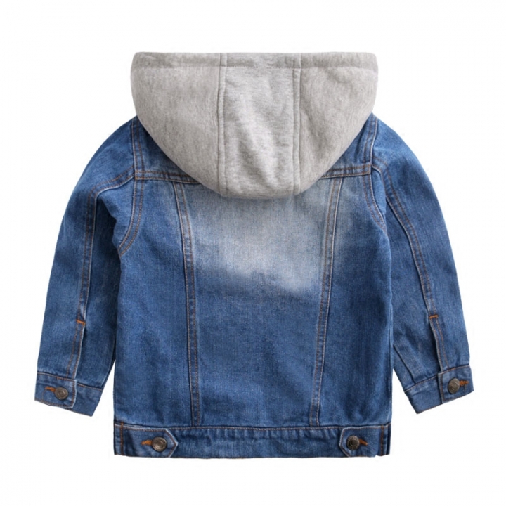 High quality Boys Denim Jacket Classic Zipper Hooded Outerwear Coat Spring Children Clothing Kids Jacket Coat