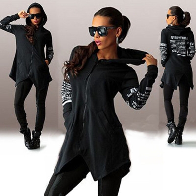 High quality Autumn Jackets Women Long-Sleeved Hooded Hoodies Casual Letter Harajuku Coat
