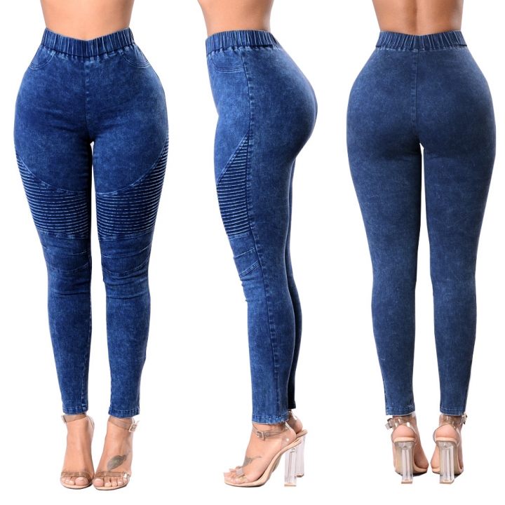 High quality Women Jeans High Waist Slim Long Jeans Female Elastic Waist Pencil Jeans Pants Causal Hip Jeans