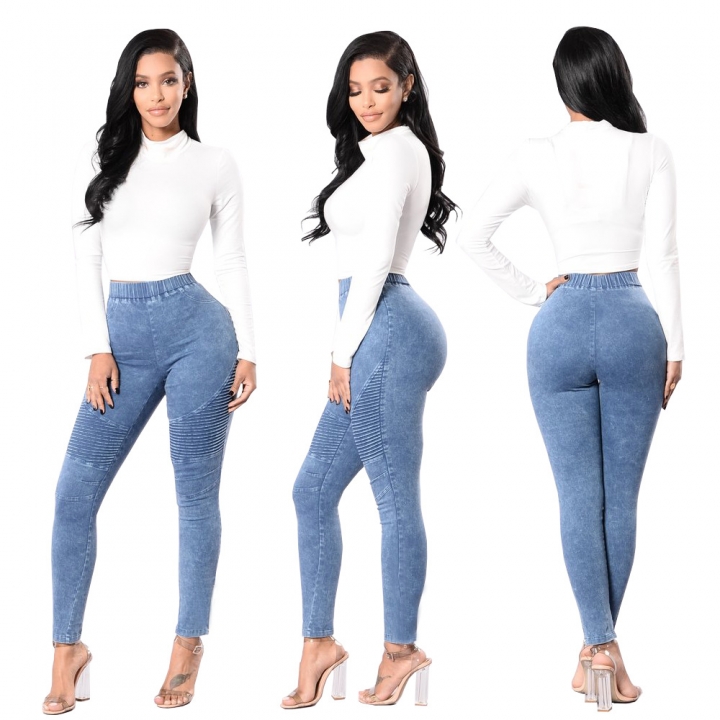 High quality Women Jeans High Waist Slim Long Jeans Female Elastic Waist Pencil Jeans Pants Causal Hip Jeans