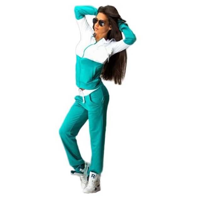 Patchwork Zipper Top And Pants Plus size Tracksuit Women Hoodies Sweatshirts Casual Warm Sweat Suit
