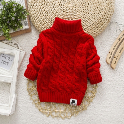 High quality Boys Girls Turtleneck Solid Kids Sweaters Soft Warm Winter Children's Sweater