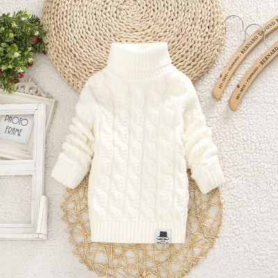 High quality Boys Girls Turtleneck Solid Kids Sweaters Soft Warm Winter Children's Sweater