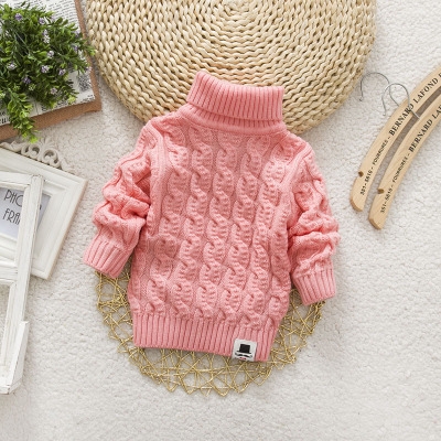 High quality Boys Girls Turtleneck Solid Kids Sweaters Soft Warm Winter Children's Sweater