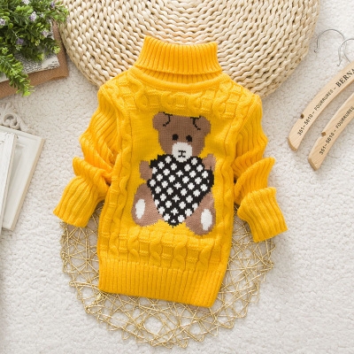 High quality Boys Girls Turtleneck with Beard Label Solid Kids Sweaters Soft Warm Winter Children's Sweater