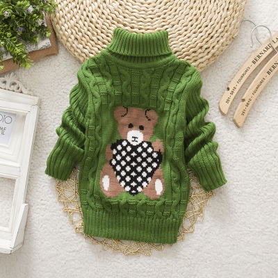 High quality Boys Girls Turtleneck with Beard Label Solid Kids Sweaters Soft Warm Winter Children's Sweater
