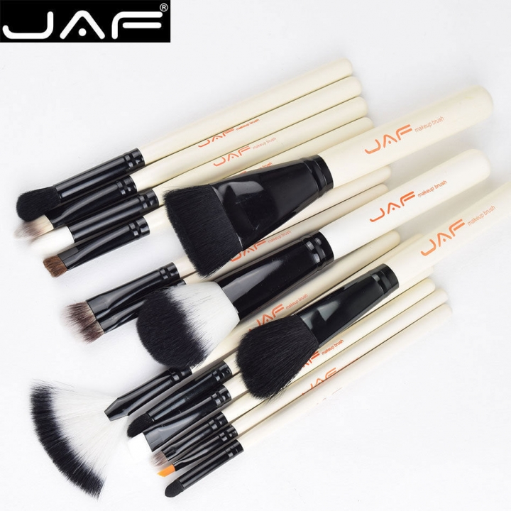 2021 High quality JAF Fashion 15Pcs Makup Brushes Set Premiuim Foundation Contour Powder Facial Blusher Cosmetic Tools