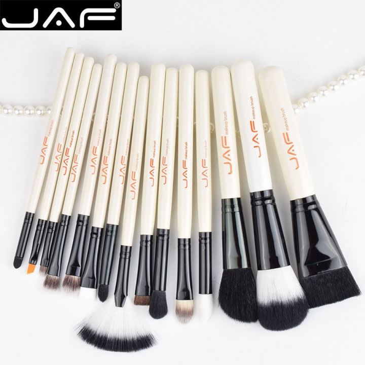 2021 High quality JAF Fashion 15Pcs Makup Brushes Set Premiuim Foundation Contour Powder Facial Blusher Cosmetic Tools