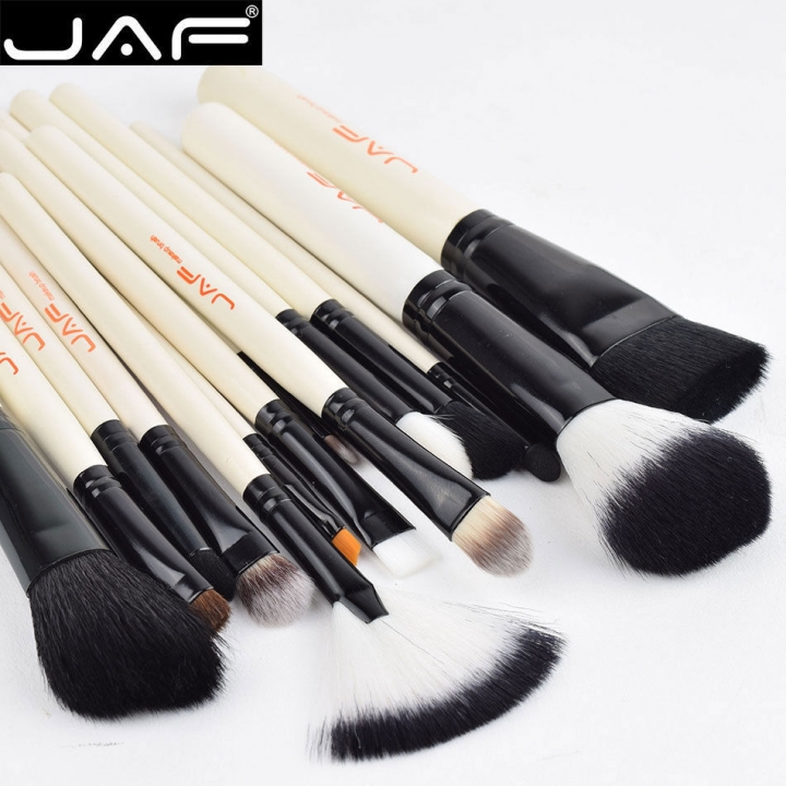 2021 High quality JAF Fashion 15Pcs Makup Brushes Set Premiuim Foundation Contour Powder Facial Blusher Cosmetic Tools