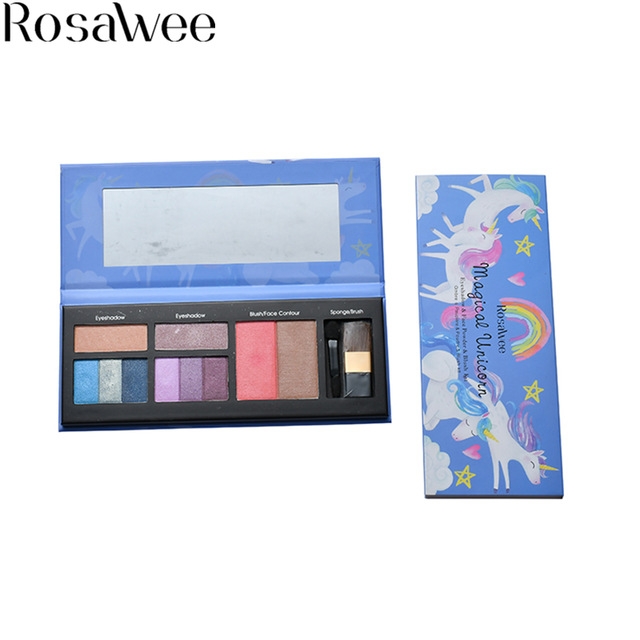 2021 High quality Unicorn Eyeshadow Palette Make Up Glitter Eyeshadow Highlighter Blush With Brush Suit Eye Makeup