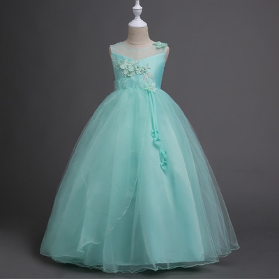 2021 High quality Girls Wedding Flower Girl Dress Princess Party Pageant Formal Dress Sleeveless Dress