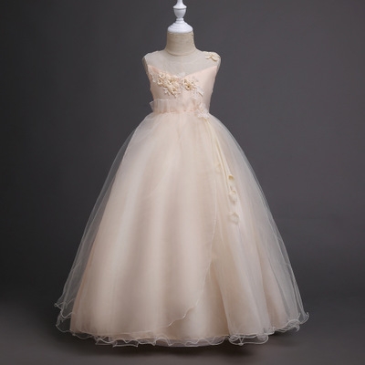 2021 High quality Girls Wedding Flower Girl Dress Princess Party Pageant Formal Dress Sleeveless Dress