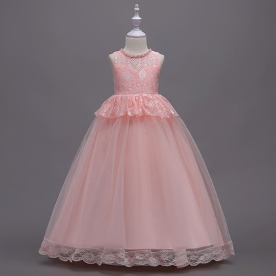 2021 High quality Flower Girls wedding dress for Christmas party sleeveless girls clothes Chiffon Christmas custume