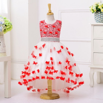 2021 High quality Summer Girl Dress for Wedding Party Embroidery Gold Sequins Flowers Princess Girls Dresses
