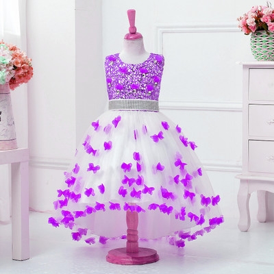 2021 High quality Summer Girl Dress for Wedding Party Embroidery Gold Sequins Flowers Princess Girls Dresses