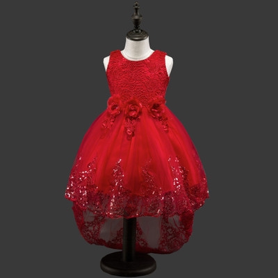 2021 High quality Flower Girls dresses for New Year clothes Party Baby Girls Sleeveless Big Bow Princess Wedding Dress