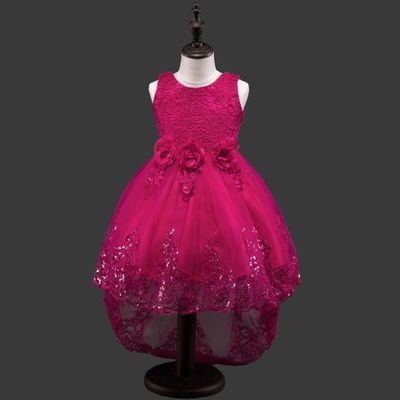 2021 High quality Flower Girls dresses for New Year clothes Party Baby Girls Sleeveless Big Bow Princess Wedding Dress