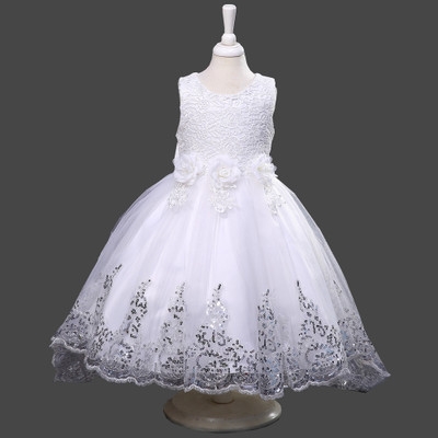2021 High quality Flower Girls dresses for New Year clothes Party Baby Girls Sleeveless Big Bow Princess Wedding Dress