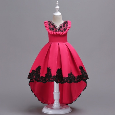 2021 High quality New Girls Dress Christmas Party Baby Girls Lace Bowknot Gown Dress Sleeveless Princess Dress