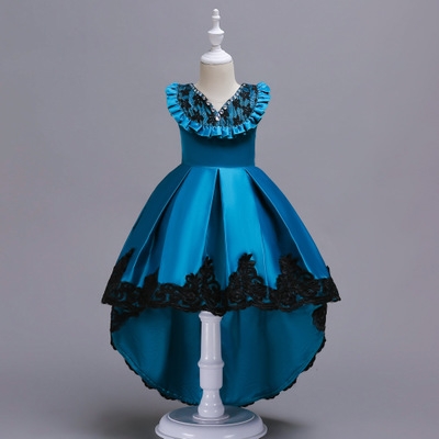 2021 High quality New Girls Dress Christmas Party Baby Girls Lace Bowknot Gown Dress Sleeveless Princess Dress