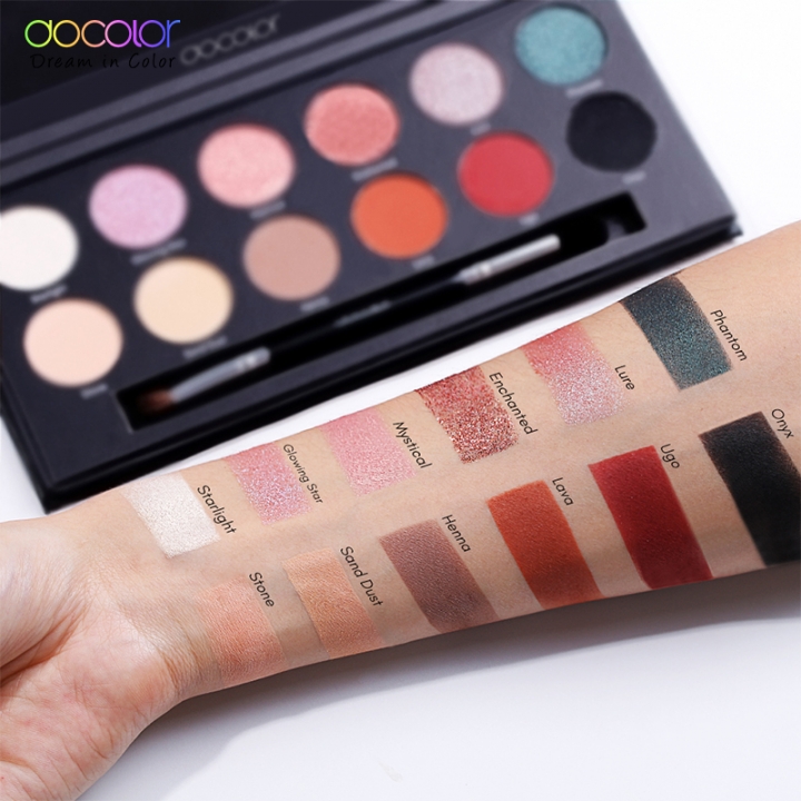 2021 High quality Docolor 12 Colors Eyeshadow Pallete Gorgeous Silky Powder Professional Nature Makeup  Eye Shadow