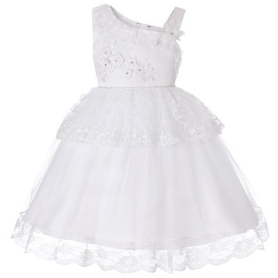 2021 High quality Kid Girl Dresses Lace Flower Tutu Dress Formal Wedding Bowknot Outfits Princess Party Dress