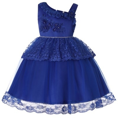 2021 High quality Kid Girl Dresses Lace Flower Tutu Dress Formal Wedding Bowknot Outfits Princess Party Dress