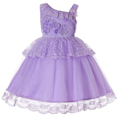 2021 High quality Kid Girl Dresses Lace Flower Tutu Dress Formal Wedding Bowknot Outfits Princess Party Dress