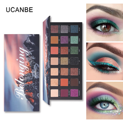 2021 High quality UCANBE Brand 21 Color Shimmer Matte Eyeshadow Palette Glitter Eye Shadow Powder Waterproof  Makeup
