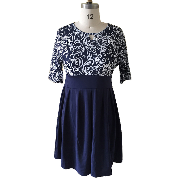 2021 High quality plus size women clothing dress L-6xl Autumn printing Dress casual women patchwork party dresses