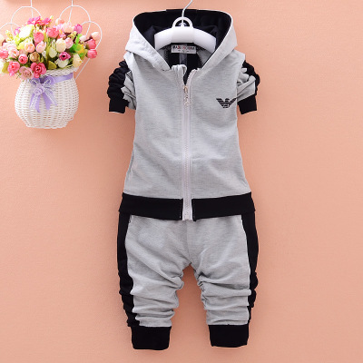 High quality Boy Clothes Sets Casual Letter Printing Outwear Sets Long Sleeves Tracksuit Top Pant Outfits Hat Set