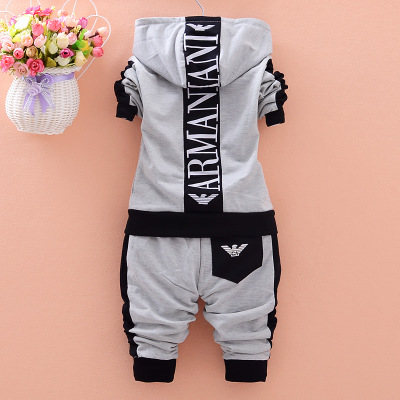 High quality Boy Clothes Sets Casual Letter Printing Outwear Sets Long Sleeves Tracksuit Top Pant Outfits Hat Set