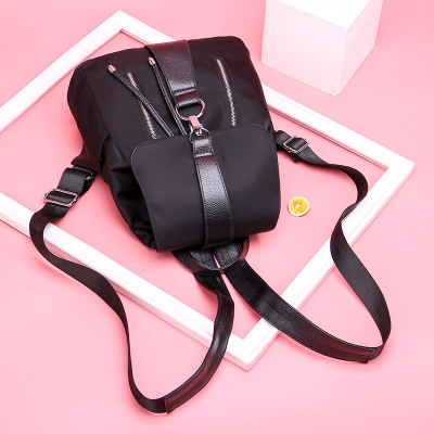 High quality Women Backpack School Bags For Teenager Girls Nylon Zipper Lock Design Black Femme Mochila Backpack