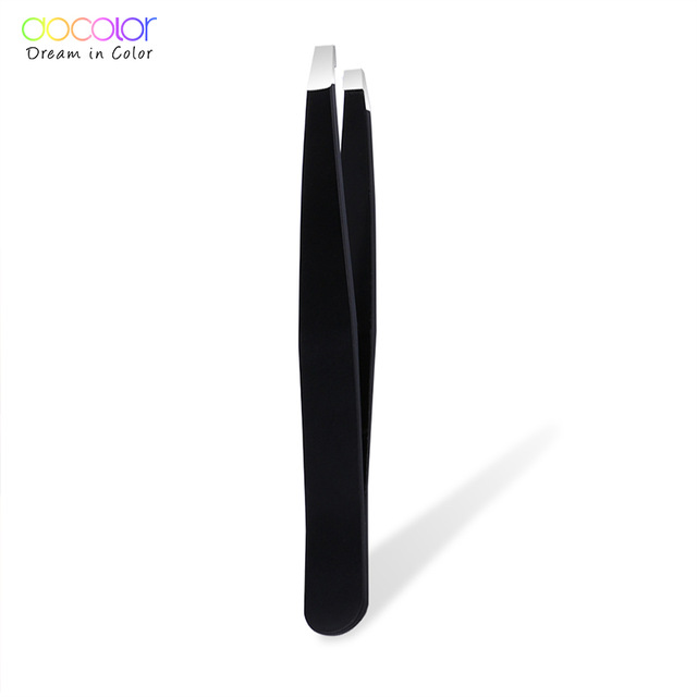 High quality 1PC Black Eyebrow Tweezer Hair Beauty Slanted Puller Stainless Steel Eye Brow Clips Makeup Tool