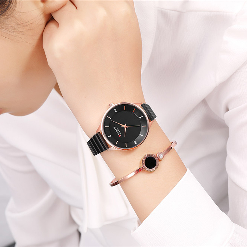 High quality CURREN Female Clock Silver Quartz Womens Watches With Stainless Steel Strap Ladies Wrist Watch