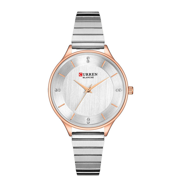 High quality CURREN Female Clock Silver Quartz Womens Watches With Stainless Steel Strap Ladies Wrist Watch