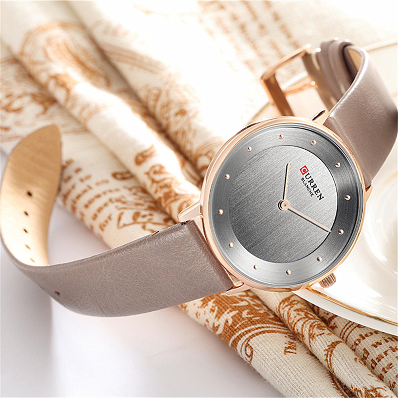 2021 High quality CURREN Watches For Women Ladies Dress Quartz Genuine Leather Wrist Watch Simple Classic Female Clock
