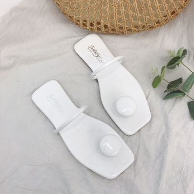 2021 High quality Casual shoe Summer solid Women Female Bohemian Pu Flip Flops slipper Beach Flat Shoes