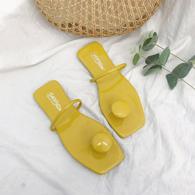 2021 High quality Casual shoe Summer solid Women Female Bohemian Pu Flip Flops slipper Beach Flat Shoes