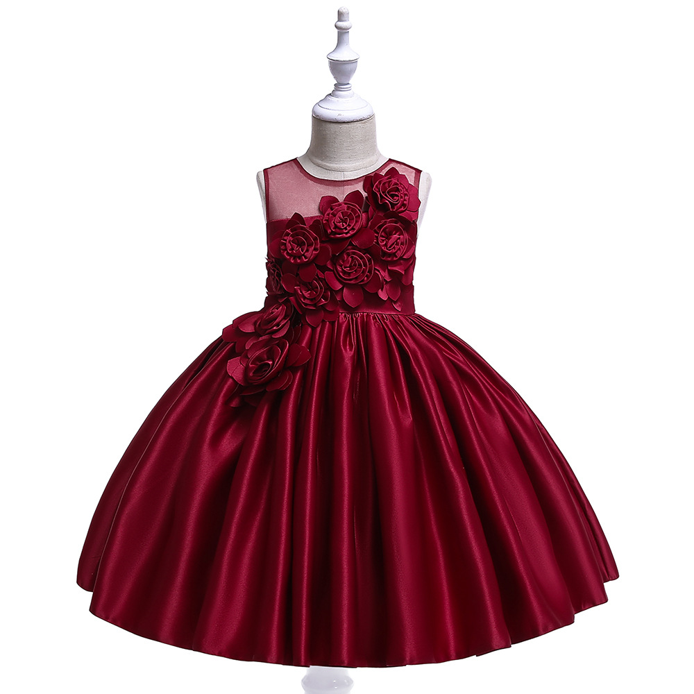 2021 High quality Flower Toddler Baby Girl Infant Princess Dress Baby Girl Wedding Dress Lace Tutu Kids Party