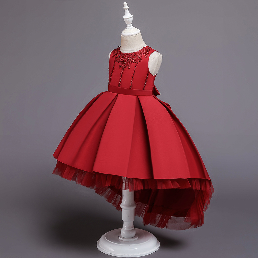 High quality Girl Dress Lace Appliques Children Kids Dresses For Girls Birthday Dresses Girls Formal Clothing