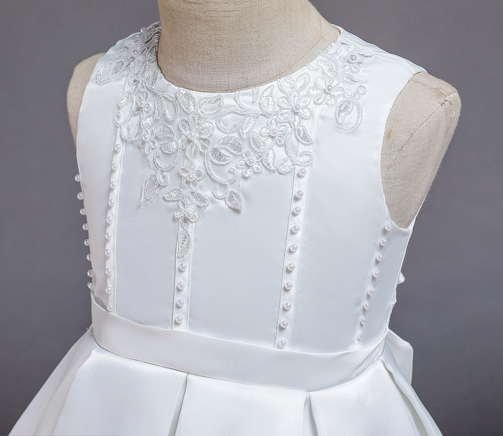 High quality Girl Dress Lace Appliques Children Kids Dresses For Girls Birthday Dresses Girls Formal Clothing