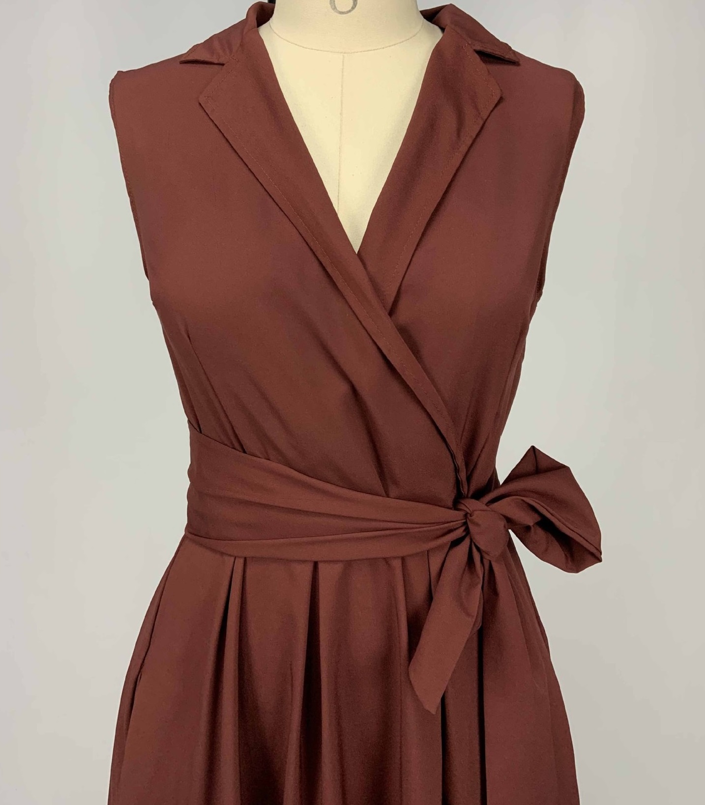 High quality Casual Women Dress Sleeveless Notched Navy Blue Dress Sashes Summer A-line Beach Maxi