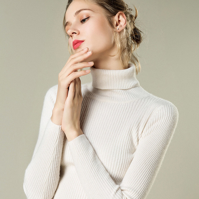High quality Turtleneck Women Cashmere Sweater Women Winter Sweaters Ladies Warm Winter Woman