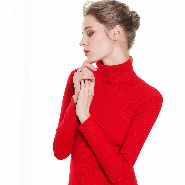 High quality Turtleneck Women Cashmere Sweater Women Winter Sweaters Ladies Warm Winter Woman