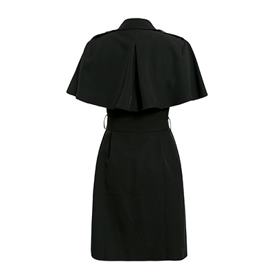 2021 High quality Simplee Solid ruffled sleeve women blazer dresses Elegant sash belt office ladies trench V-neck