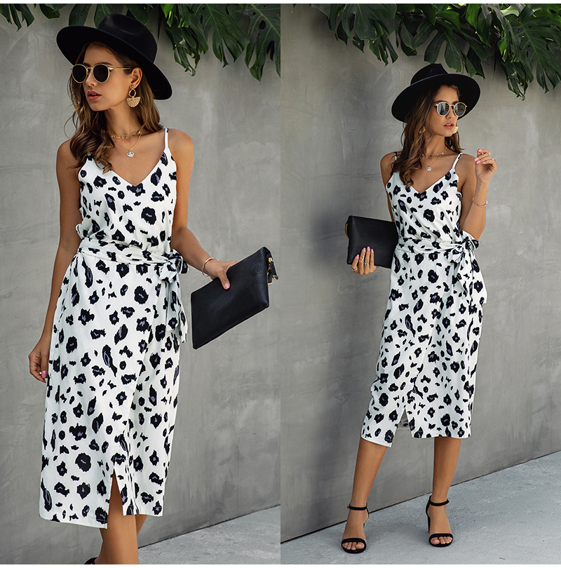High quality Lossky Cotton Dresses Women Printed Summer Slip Sundress Sexy Backless Sleeveless Beach Ladies