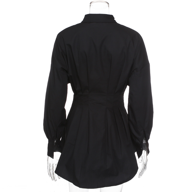 2021 High quality Office Lady Women Femal Ladies Long Sleeve Deep V Shirt Dress Sexy Mini Beach Dresses Elegant